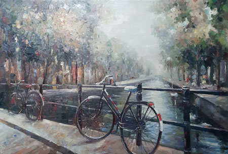 2261-T3 | 90cm x 60cm | vélo sur pont 